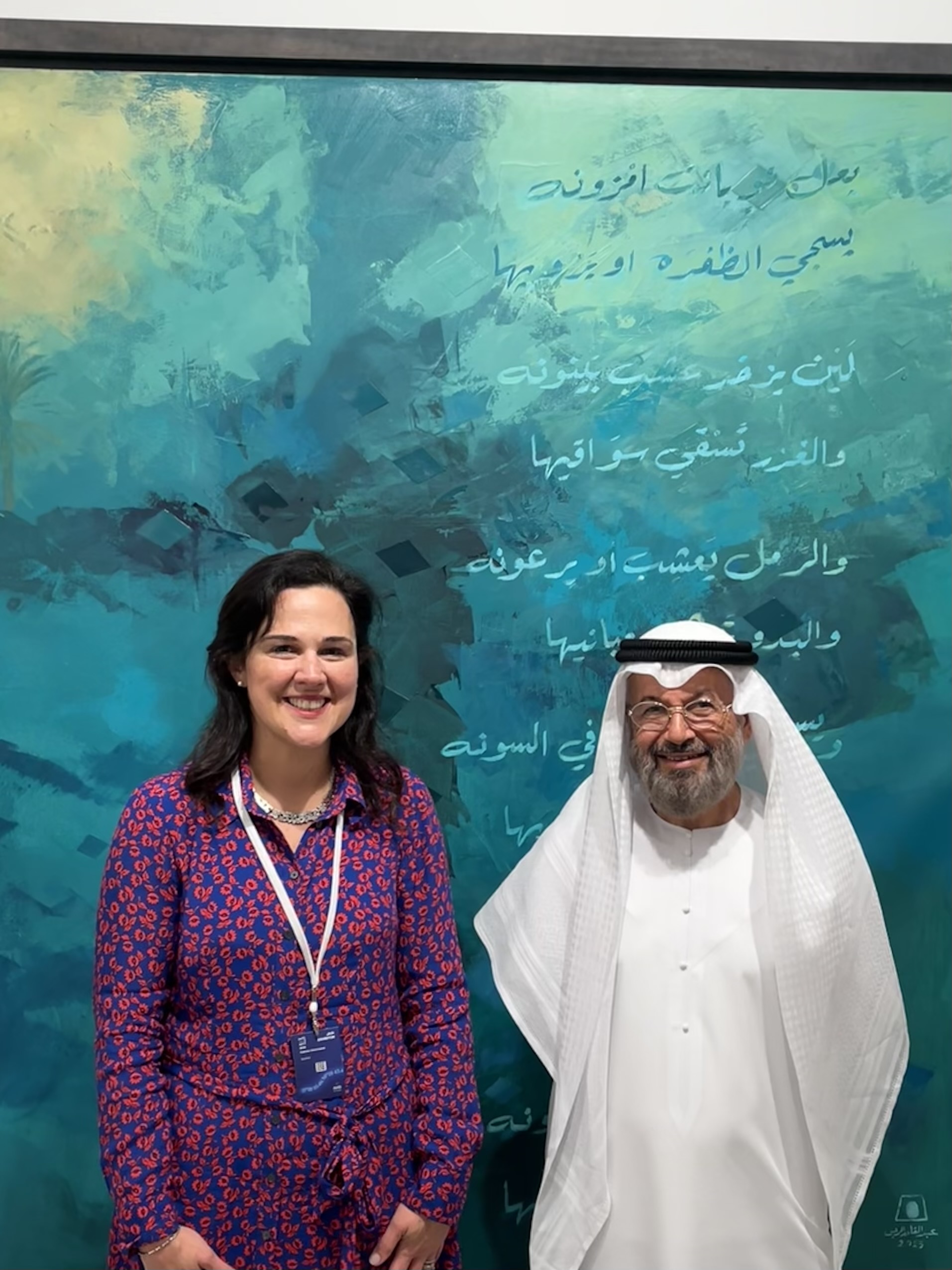 With artist Abdulqader al Rais at Abu Dhabi Art 2025